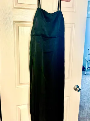 A New Day NWT Target Black Crepe Maxi Dress | Double Side Slit | Flowy Minimalist Evening Dress thumbnail 5