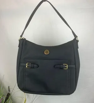 Tommy Hilfiger Black & Gold Zip Top Shoulder Handbag Bag thumbnail 2
