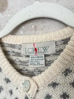 Vintage J Crew 90s Birdseye Wool Cardigan thumbnail 2