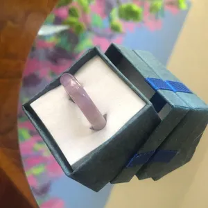 Amethyst Handcrafted genuine stone band ring 6 thumbnail 2