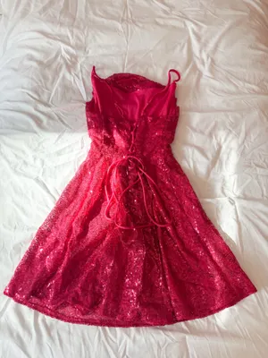 Pink Sequin Cowl Neck Dress Size Small thumbnail 2