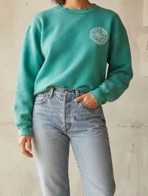 Pacific &‎ Co Pensacola Beach Florida Compass Sweatshirt Teal Small thumbnail 1