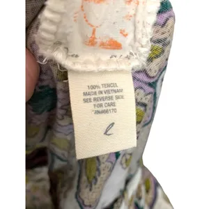 Anthropologie C. Keer bohemian wrap style paisley white tie tank top tunic thumbnail 9