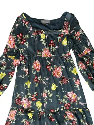 Anthropologie Women’s Evelin Square Neck Floral 3/4 Length Sleeve Maxi Dress S thumbnail 3