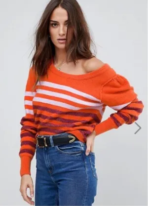 Free People Sweater Knit Women’s complete me striped thumbnail 1
