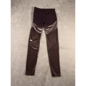 Alo Yoga Sheila High-Rise Velour-Panel Leggings Deep Purple Size M thumbnail 4