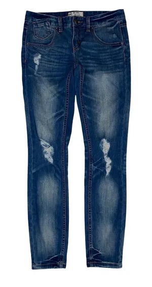 Free People Womens 25 Distressed Skinny Denim Blue Jeans 61855-1651 5125‎ thumbnail 1