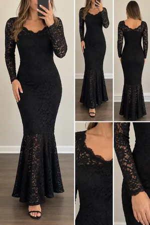 Windsor Dress Formal Black Long / long sleeve  thumbnail 5