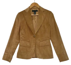 Vintage Banana Republic Blazer Womens 0 Brown Camel Corduroy Career Preppy Y2K thumbnail 1
