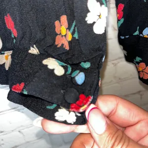 Madewell Womens Floral Wrap Side Tie Top Black‎ Multi Color Viscose Size M thumbnail 6