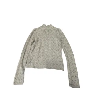 Ralph Lauren Vintage Beige Crochet Knit Mock Neck Sweater‎ Small Cottagecore Y2k thumbnail 2