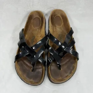 Birkenstock Betula Vinja Black Faux Patent Leather Strappy Sandals Size 40N US 9 thumbnail 3