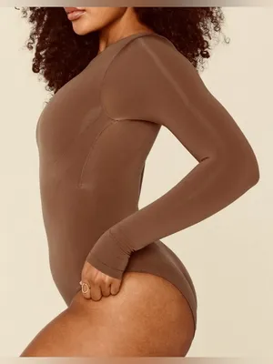 YITTY Nearly Naked Shapewear Long Sleeve Bodysuit Sizes M/L in Brown and Rich thumbnail 5