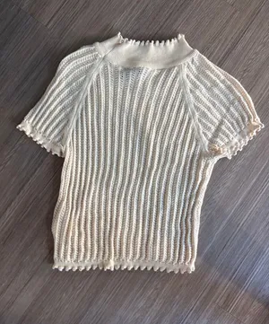Anthropologie eyelet tshirt thumbnail 1