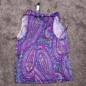 Ralph Lauren Women's Purple Multicolored Tank Large NWT thumbnail 2