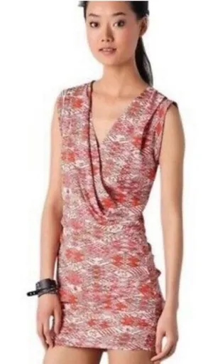 IRO Salome Dress Women’s Size 0 Orange Aztec Mini Dress‎ Sleeveless thumbnail 1