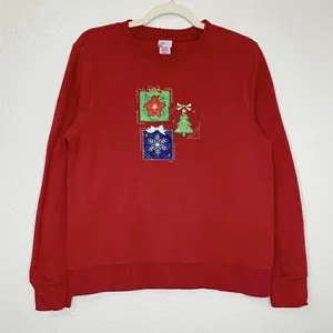 Holiday Editions Embroidered Christmas Women’s Red Sweater, Sz Small thumbnail 1