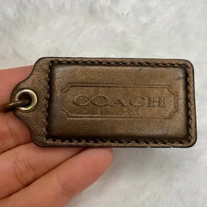 2" COACH Bronze Fob Bag Charm Hang tag Hangtag thumbnail 1