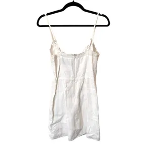 REFORMATION Linen Tie Front Mini‎ Dress White Sz 2 thumbnail 3