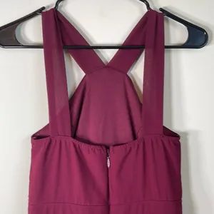 Lulu’s Forevermore‎ Burgundy Skater Strappy Mini Dress Size S thumbnail 6