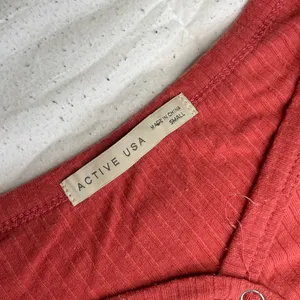 Active USA 3 for $12 Red Cropped Button Down Style Short Sleeve Loungewear Top Size Small thumbnail 3