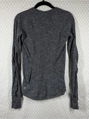 Lululemon Black White Runderful Long Sleeve Top thumbnail 6