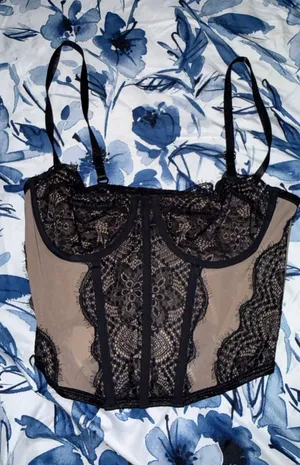 Boutique Nude and Black Corset Top thumbnail 1