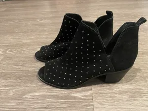 Black Metallic Studded Booties thumbnail 3