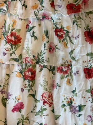 Altar'd State White Julie Dress with Pink & Green Floral Trim Size M wedding thumbnail 4