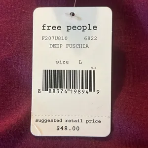 Free People Mock Neck Sleeveless Top w/ Raw Hem Plum Purple NWT thumbnail 5