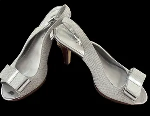 Anne Klein size 7 heels- silver thumbnail 1