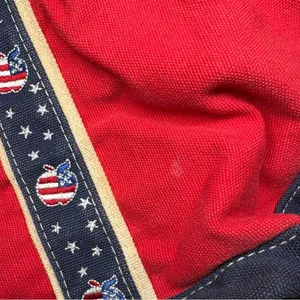 Joe Boxer red blue apples stars teacher shoulder bag patriotic tote school VTG thumbnail 7