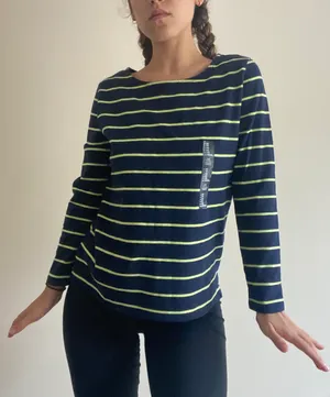 Gap Navy Green Lime Striped Shirt NWT thumbnail 5