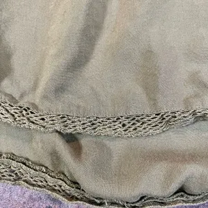 Ann Taylor LOFT Army Green Babydoll Pleated Blouse Medium thumbnail 7