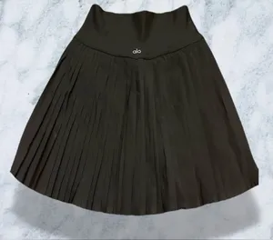 ALO Yoga Black Pleated A-Line Skirt M thumbnail 1
