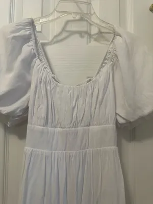 Altar’d State White Puff-Sleeve Maxi Dress thumbnail 5