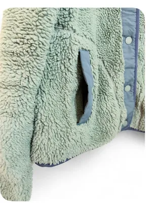 L.L. Bean Women’s Long Sleeve Sherpa Fleece Teddy Mock Snap Front Jacket Size S thumbnail 12