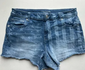 Maurices women’s size 14 stars and stripe high-rise cut off denim shorts thumbnail 1