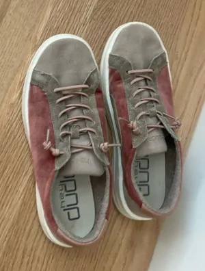 HEY DUDE Suede Sneaker in Dusty Rose and Taupe thumbnail 1