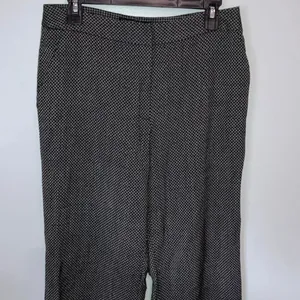 Lafayette Black & White Herringbone Wool Blend Wide Leg Pants Size 10 #771 thumbnail 3