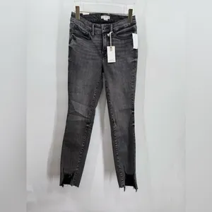 Good American Good Legs Low Distressed GLLSP257BT NWT‎ Black Size 4 thumbnail 3
