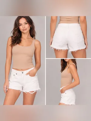 Abercrombie & Fitch ‘The Boyfriend Short’ Mid-Rise White Size 12 thumbnail 2