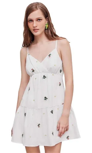Modcloth NWT Cider Floral Embroidered Mini Dress Medium thumbnail 1