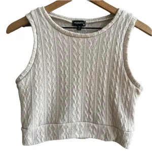 Originality Cable Knit Cropped Tank Top Sleeveless Shirt Size XS thumbnail 1