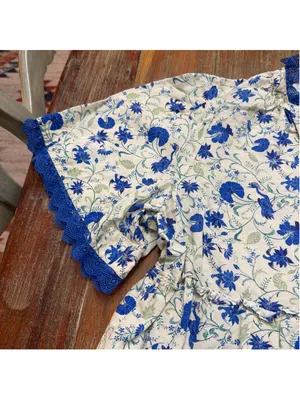 Tuckernuck Crawford Dress Bluebird Melody Linen Cotton Floral Lace Tiered XXL thumbnail 3