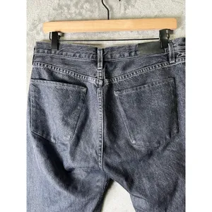 GOLDSIGN Low Slung Crop Jeans Black Relaxed Straight‎ Leg Denim Women's 26 thumbnail 4