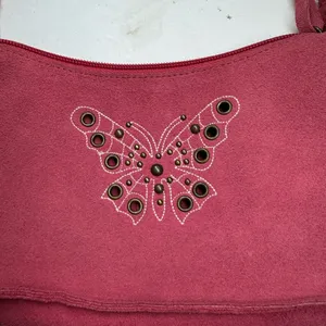 Faded Glory Pink leather side studded small Shoulder Bag with Butterfly Y2K thumbnail 10