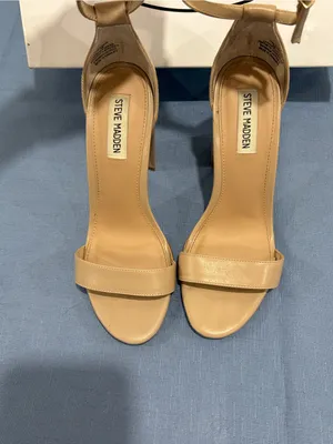 Steve Madden Blush Leather Block Heel Ankle Strap Sandals Women's Size 8 thumbnail 2