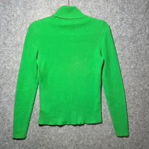 Vintage Lauren Ralph Lauren Green Ribbed Cotton Turtleneck Sweater‎ LRL Logo M thumbnail 6
