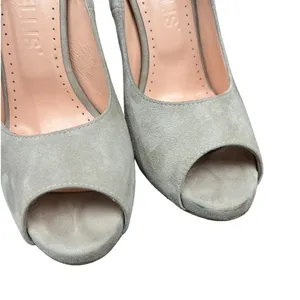 Marc Ellis New York Peep Toe Suede High Heels in light gray size 39 (US 9) thumbnail 4